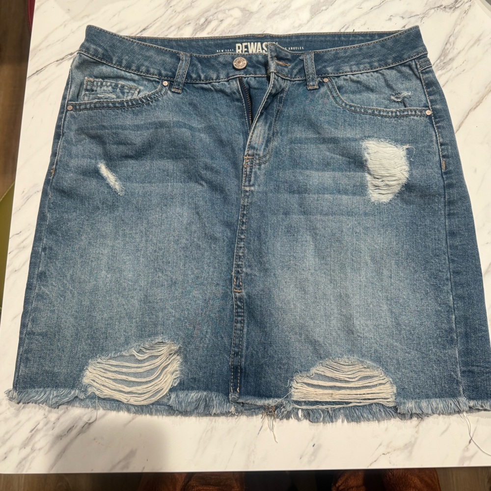 Rewash Denim Mini Skirt